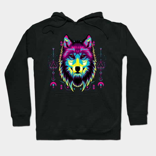 wolf popart head Hoodie by SHINIGAMII